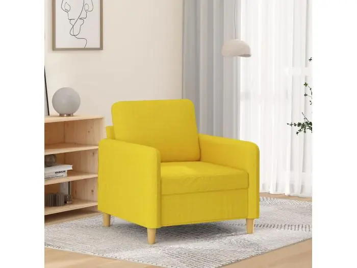 Sillón de tela amarillo claro 60 cm PWFG82287