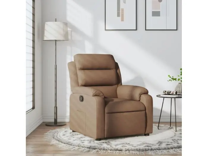 Sillón reclinable de tela marrón YOE26882