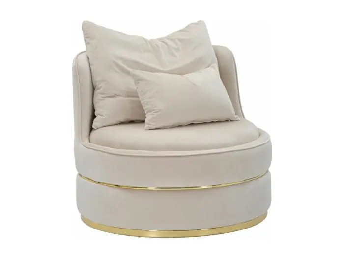 Sillón Paris Space Crema/Dorado Ø84x72 cm