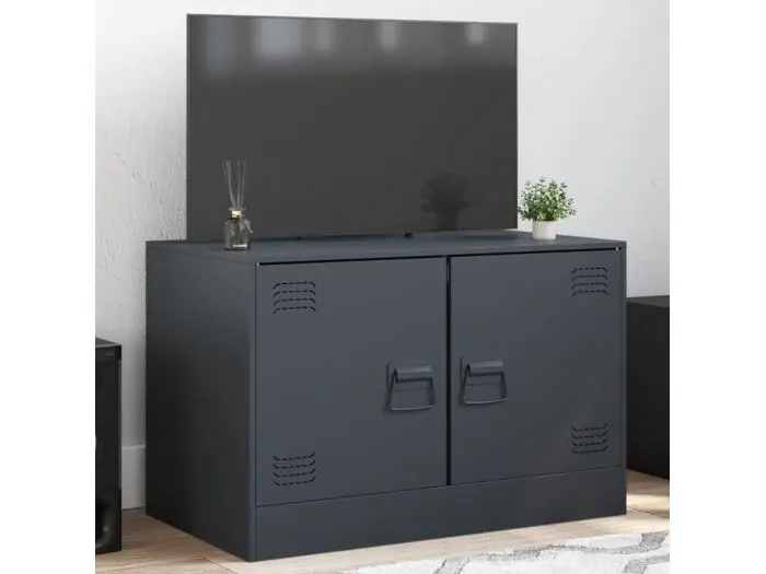 Mueble para TV de acero gris antracita 67x39x44 cm ES224743