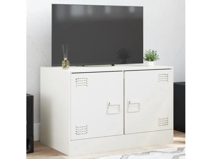 Mueble para TV de acero blanco 67x39x44 cm ES383067