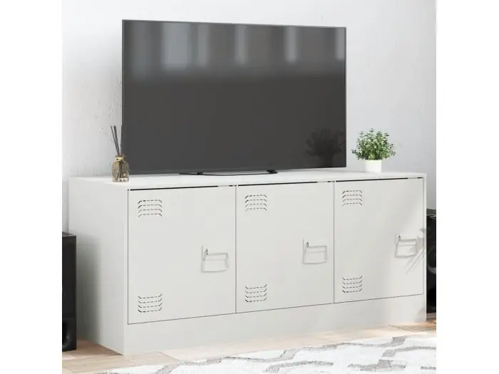 Mueble para TV de acero blanco 99x39x44 cm ES742164