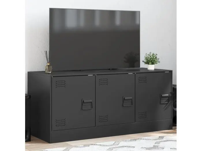 Mueble para TV de acero negro 99x39x44 cm ES686382