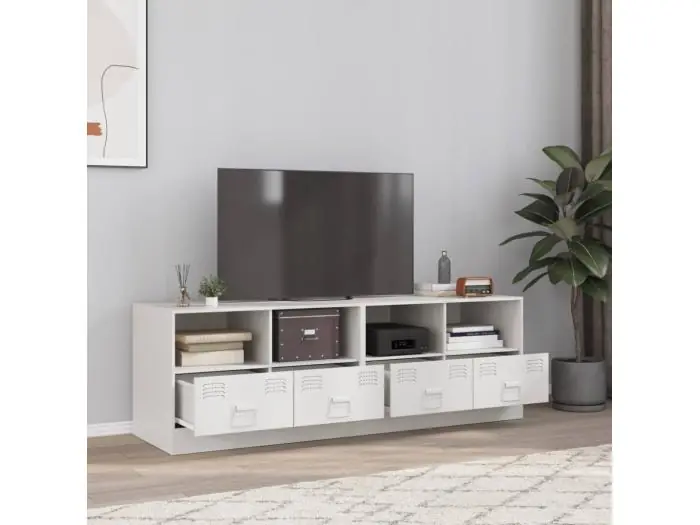 Muebles para TV 2 unidades acero blanco 67x39x44 cm ES124705