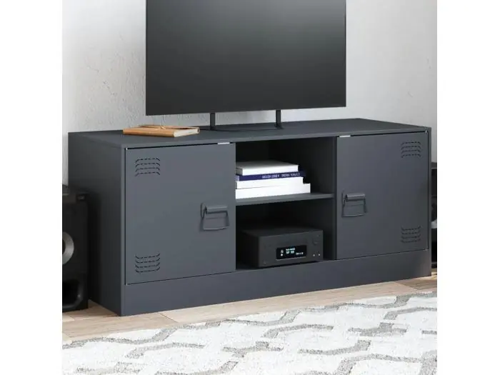 Mueble para TV de acero gris antracita 99x39x44 cm ES205379