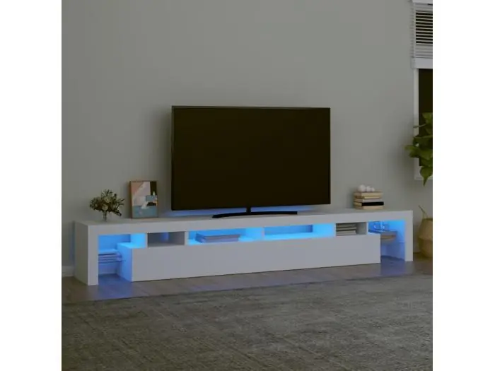 Mueble TV con luces LED blanco 260x36,5x40 cm YOE57525