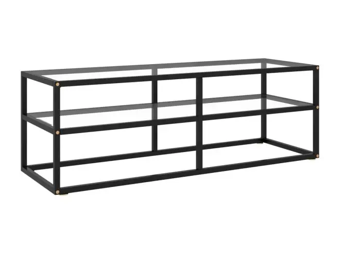 Mueble TV negro con vidrio templado negro 120x40x40 cm YOE81086