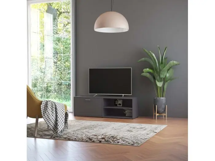 Mueble TV madera contrachapada gris 120x34x37 cm YOE74045